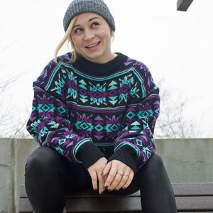 SO CUTE! Nordic Pattern Vintage Oversize Sweater